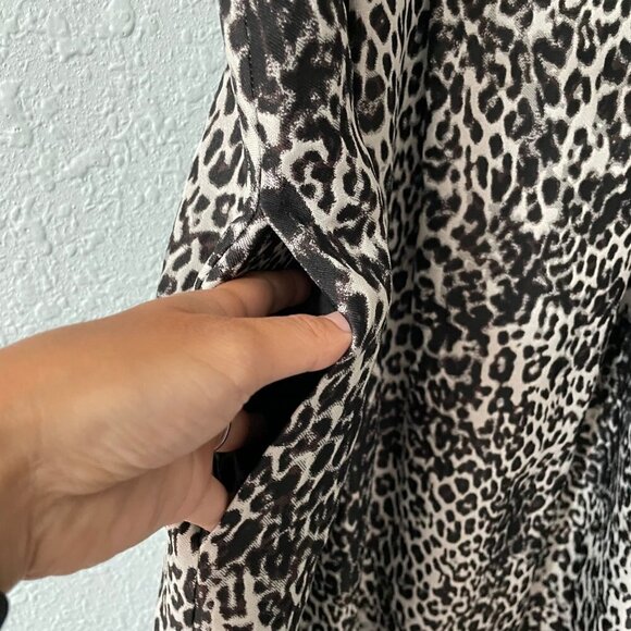 MaxMara Studio Sleeveless Animal Print A-Line Belted Dress Women's Size 8 Lined - Picture 4 of 9